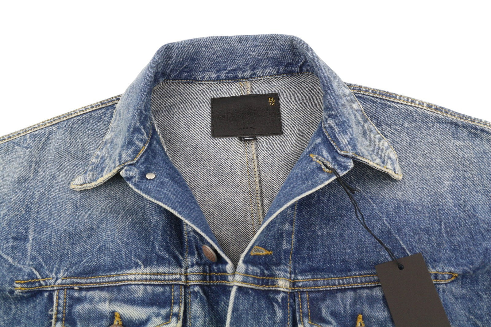 R13 Raglan Trucker Jkt Women Jacket M Kelly Tex Button-Up Faded Washed Denim