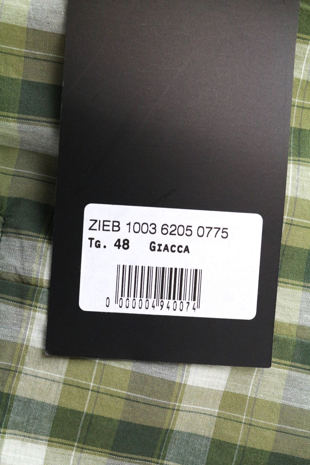 RICHMOND Men's Blazer 48 Green Checked Linen Lined Single-Breasted Style