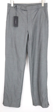 RICHMOND Men's Trousers UK16 Grey Wool Blend Striped Dress Pants Classic
