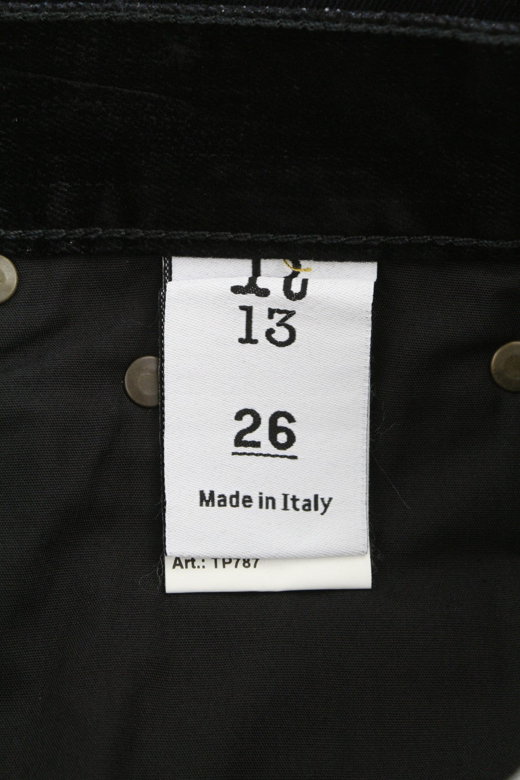 R13 Romeo Women Jeans 26 Flocked Black Velvet Cropped Ankle Length Low Rise Logo