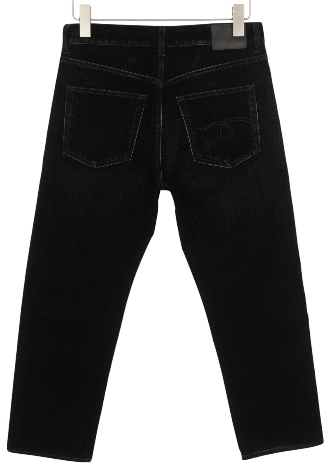 R13 Romeo Women Jeans 24 Flocked Black Velvet Cropped Ankle Length Low Rise Logo