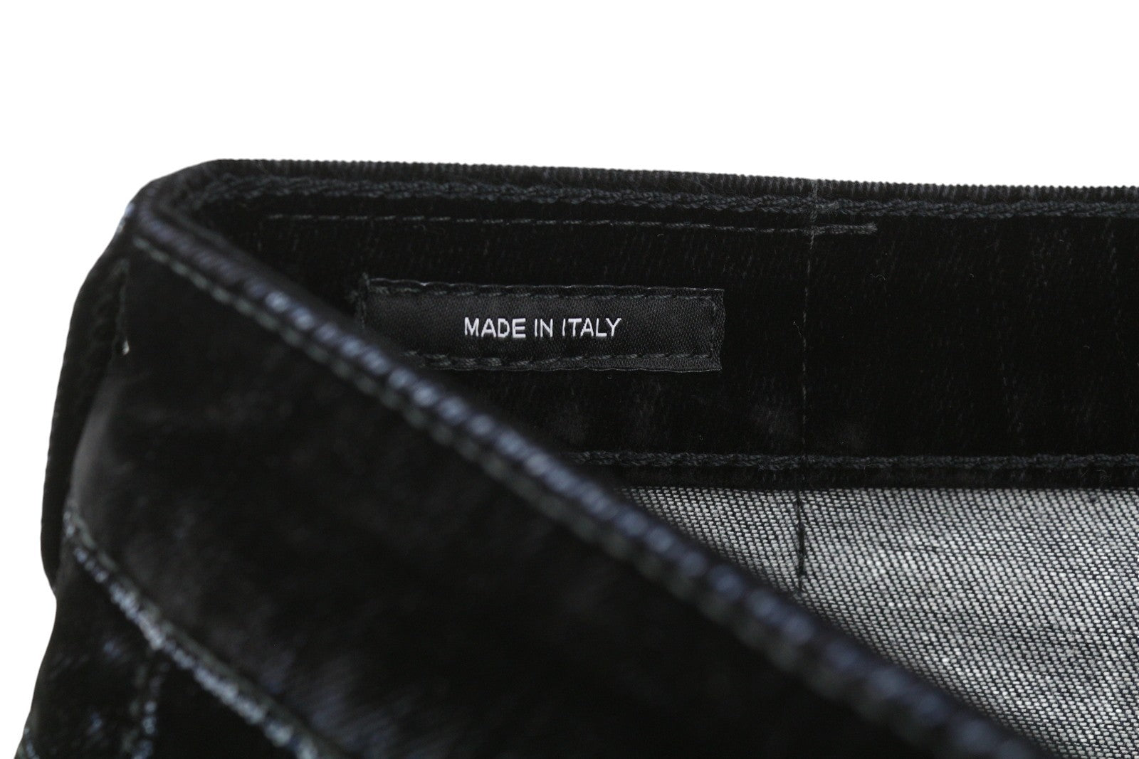 R13 Boy Straight Women Jeans 29 Flocked Black Velvet Cropped Ankled Low Rise