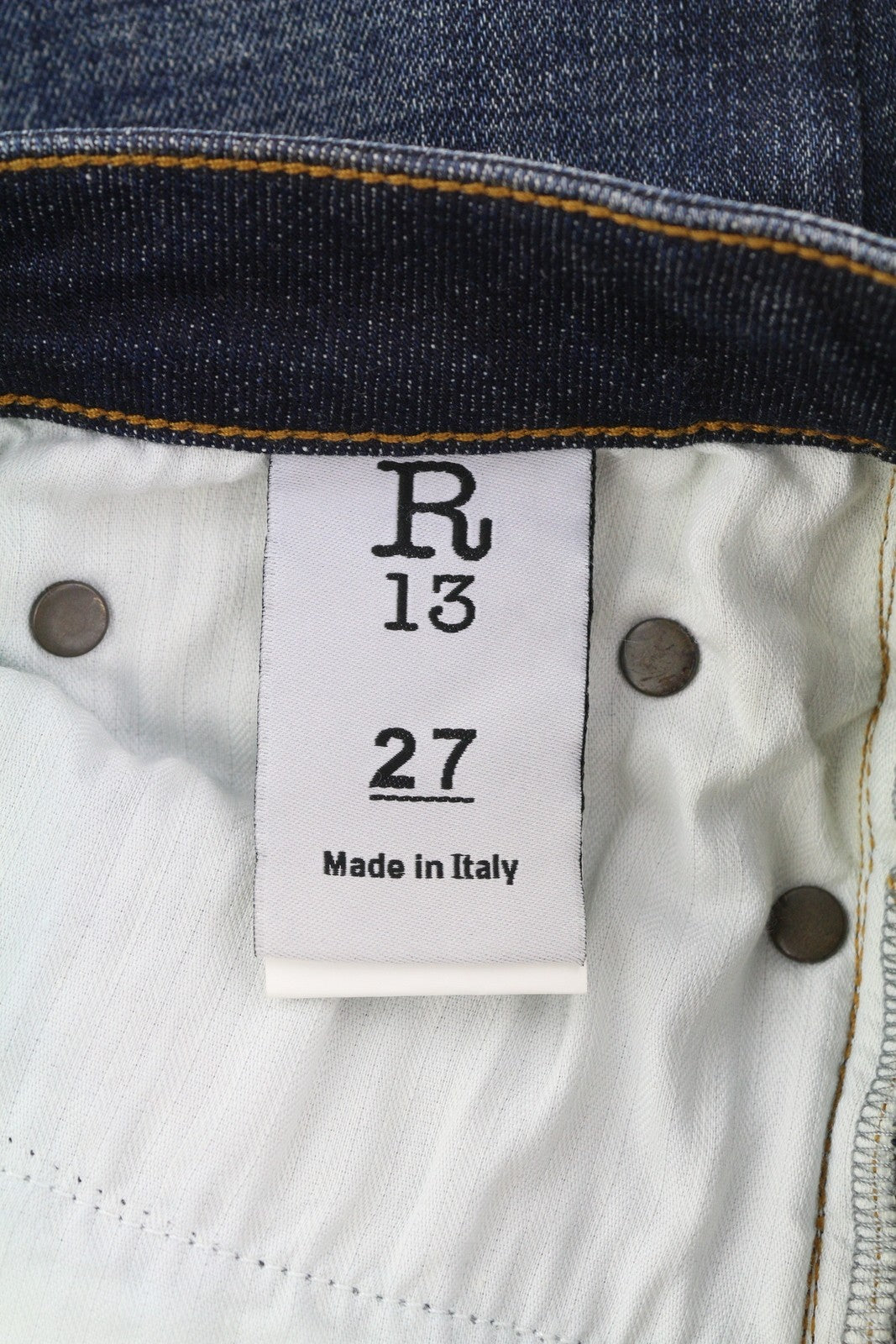 R13 Kate Skinny Cuff Women Jeans 27 Howel Indigo Faded Distress Cropped Ankle