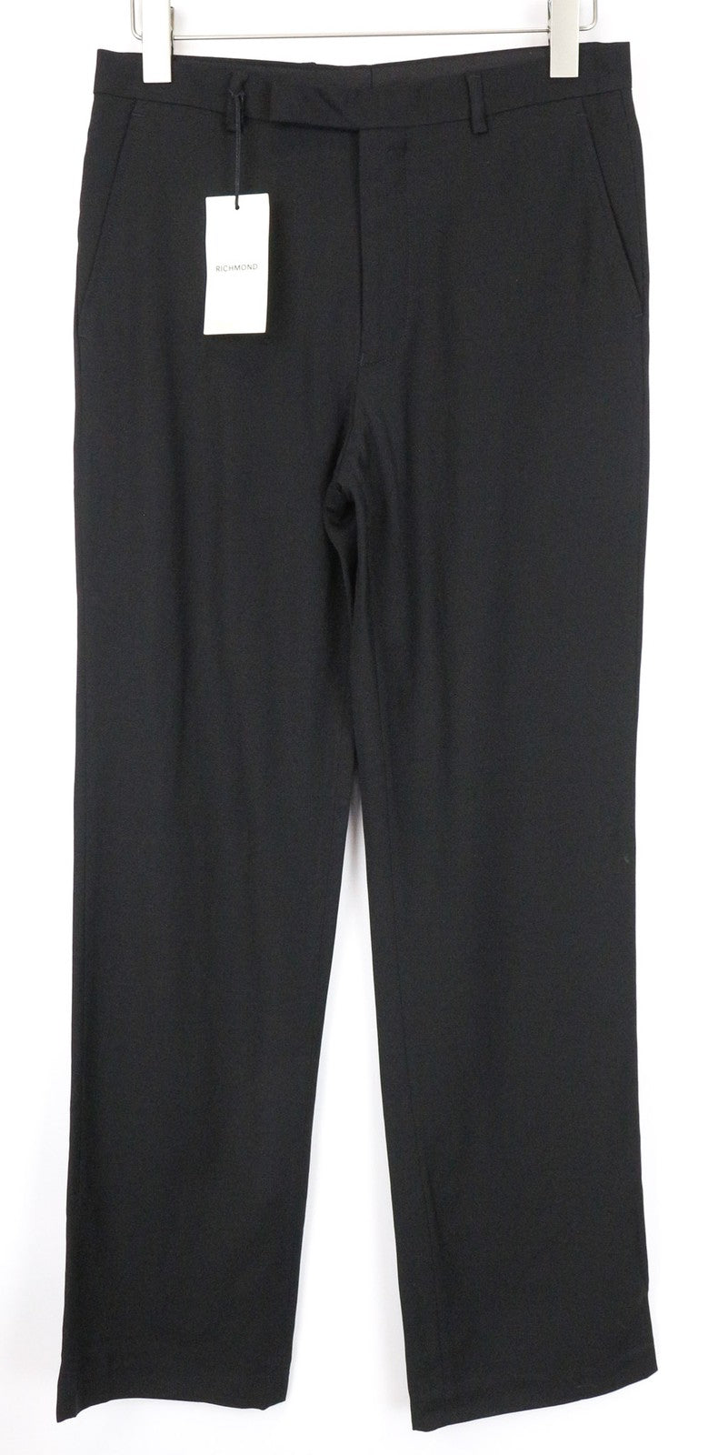 JOHN RICHMOND Men's Trousers UK16 Black Wool Blend Classic Dress Style