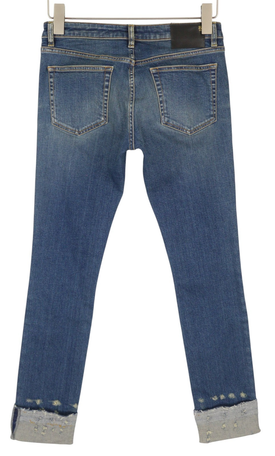 R13 Kate Skinny Women Jeans 27 Let Down Hem Cuff Kinsley Stretch Tex Distress