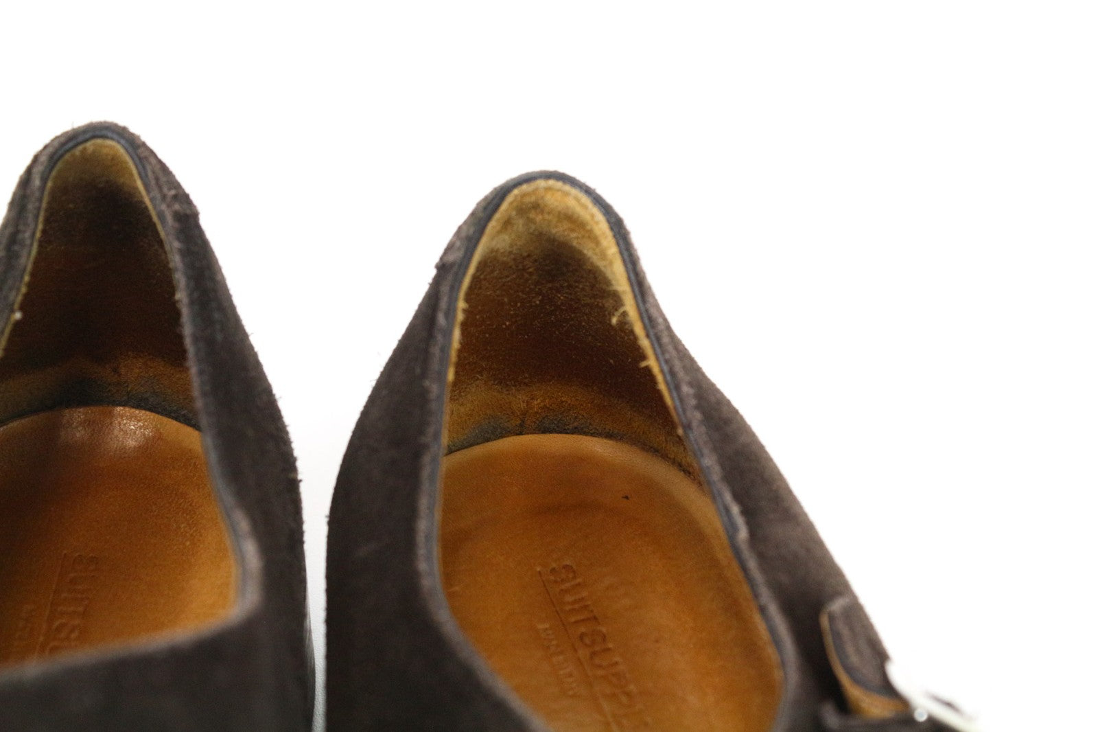 SUITSUPPLY Men's Shoes EU43 Dark Brown Calf Suede Double Monk Formal Style