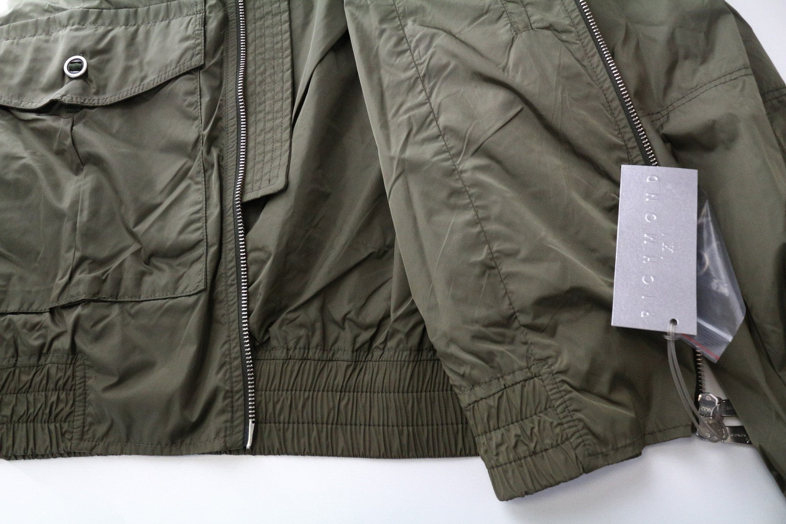 RICHMOND Men's Jacket IT52 Dark Moss MA2 Bomber Military Zip-Up Casual