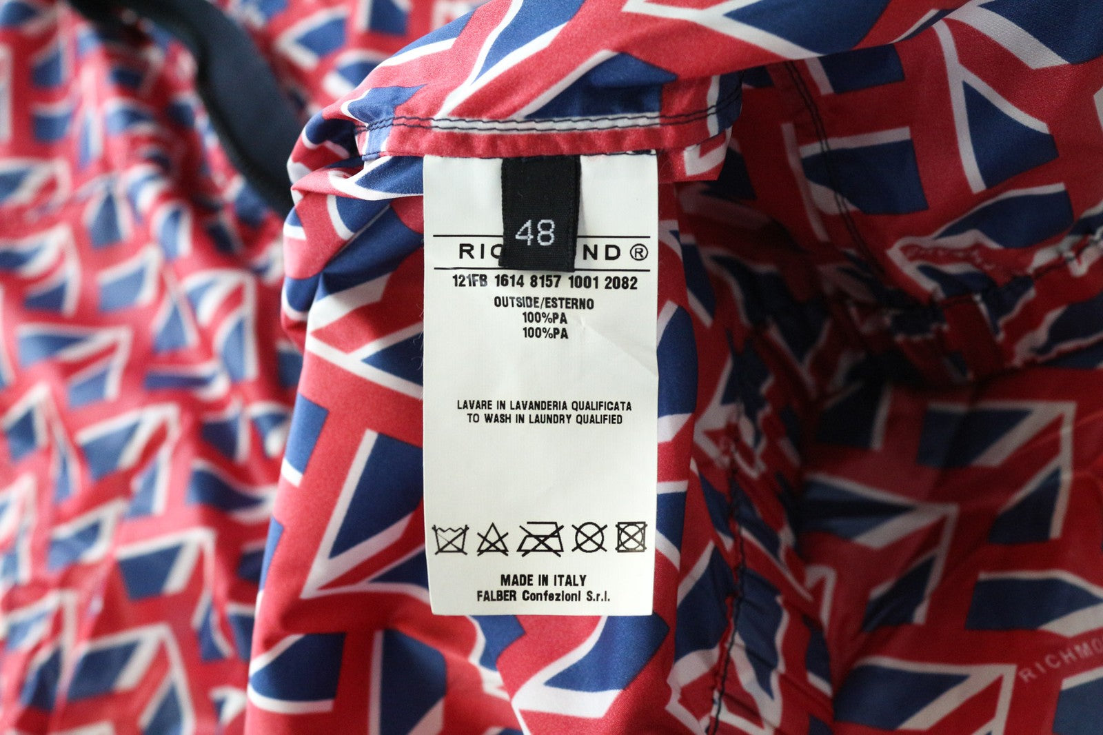 RICHMOND Men's Jacket IT48 Red Hooded Windbreaker Lightweight Zip Graphic