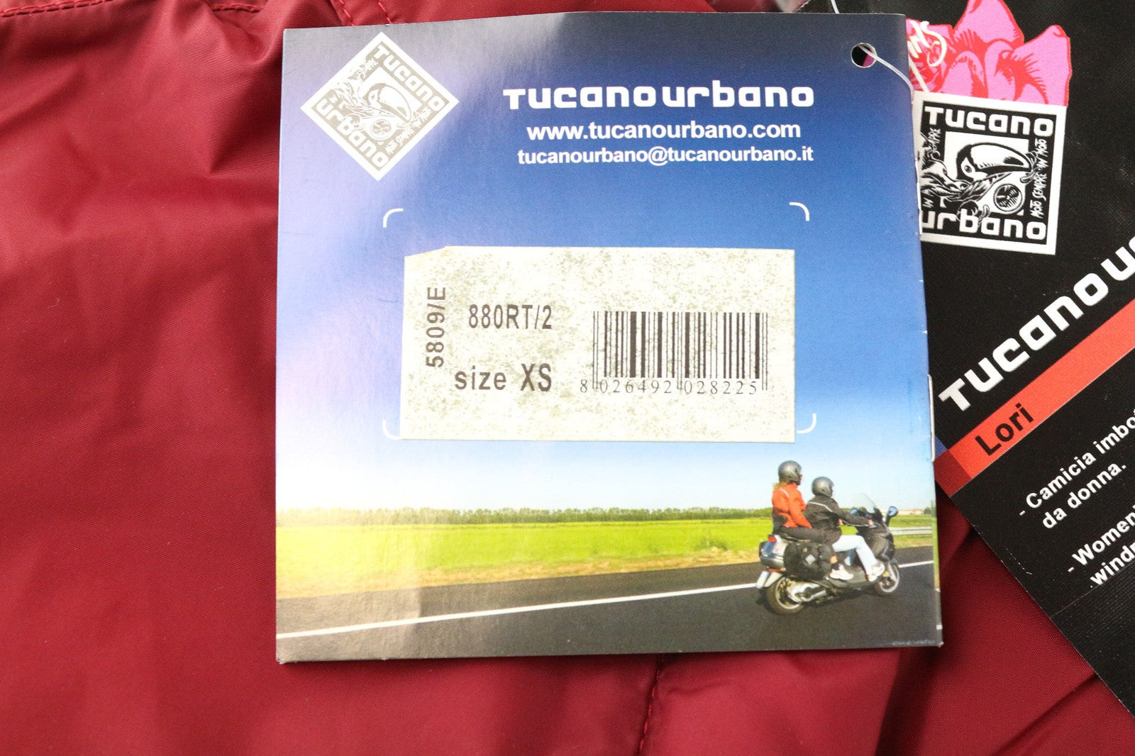 TUCANO URBANO Lori Women's Jacket XS Red Padded Motorcycle Windproof Coat