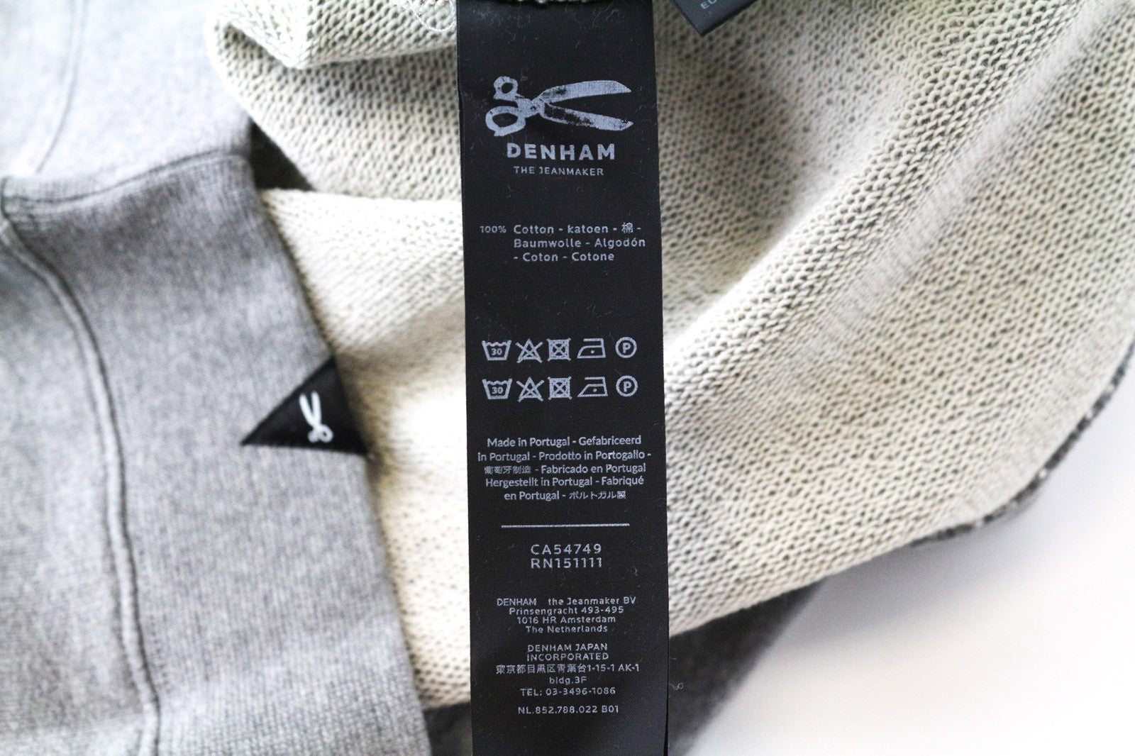 DENHAM Women's Sweatshirt S Grey Cotton Jersey Crew Neck Melange Fleece