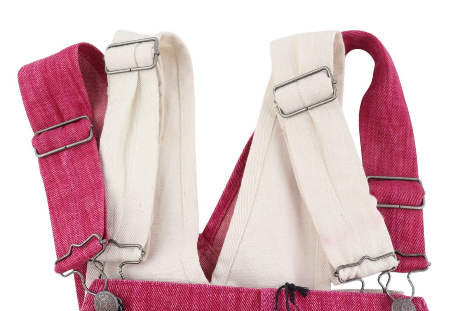 R13 Double Bib Damon Women Overall M Vintage Pink Faded Oversized Denim RRP€1299