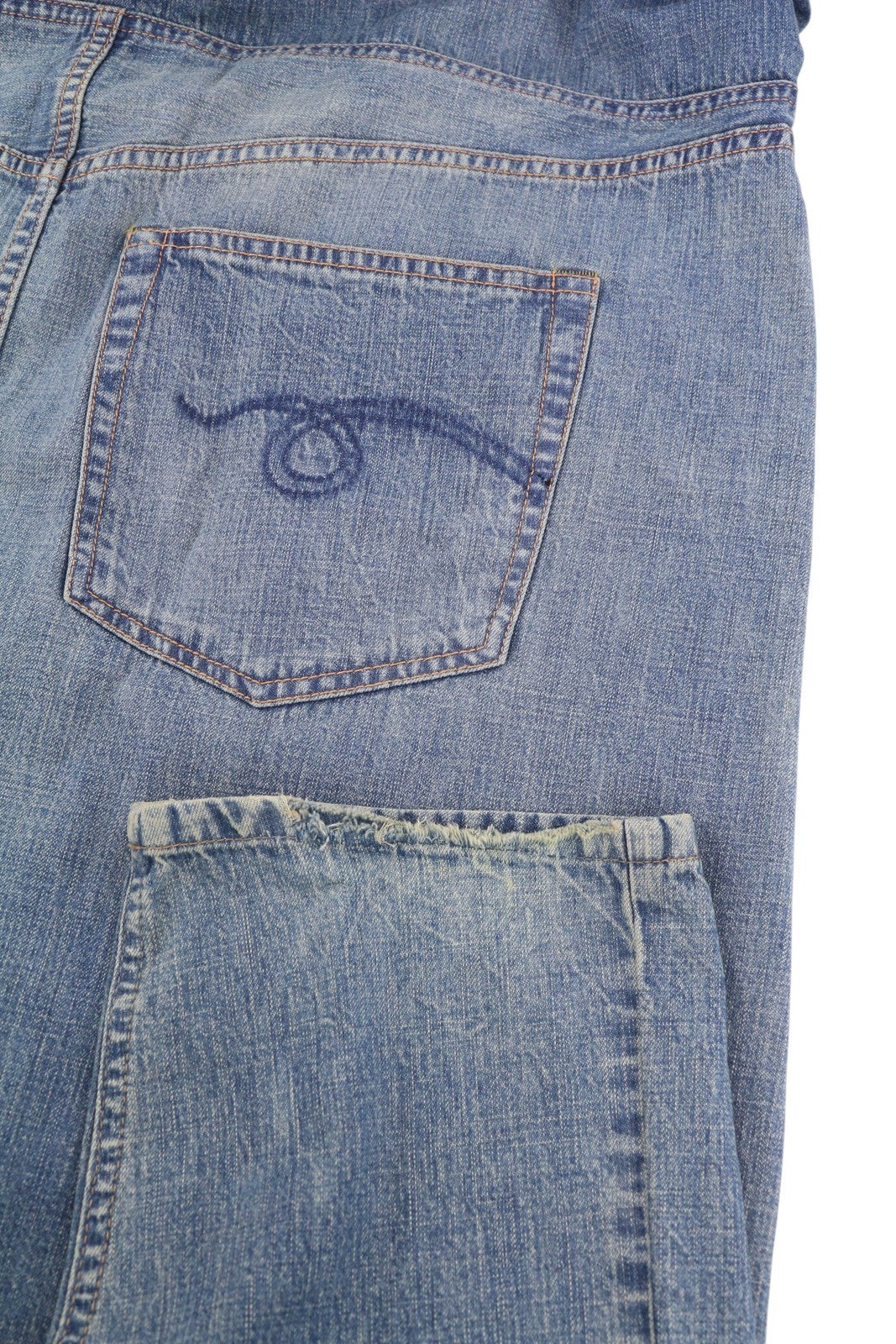 R13 Cowboy Drop Women Jumpsuit M Dekalb Blue Washed Distress Oversized RRP€1699