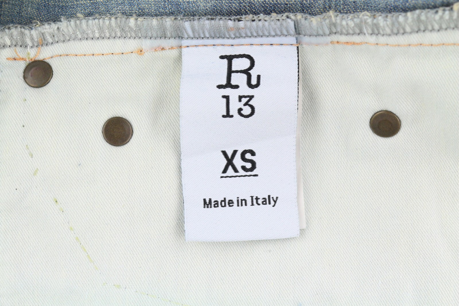 R13 Cowboy Drop Women Jumpsuit XS Dekalb Blue Faded Distress Oversized RRP€1699