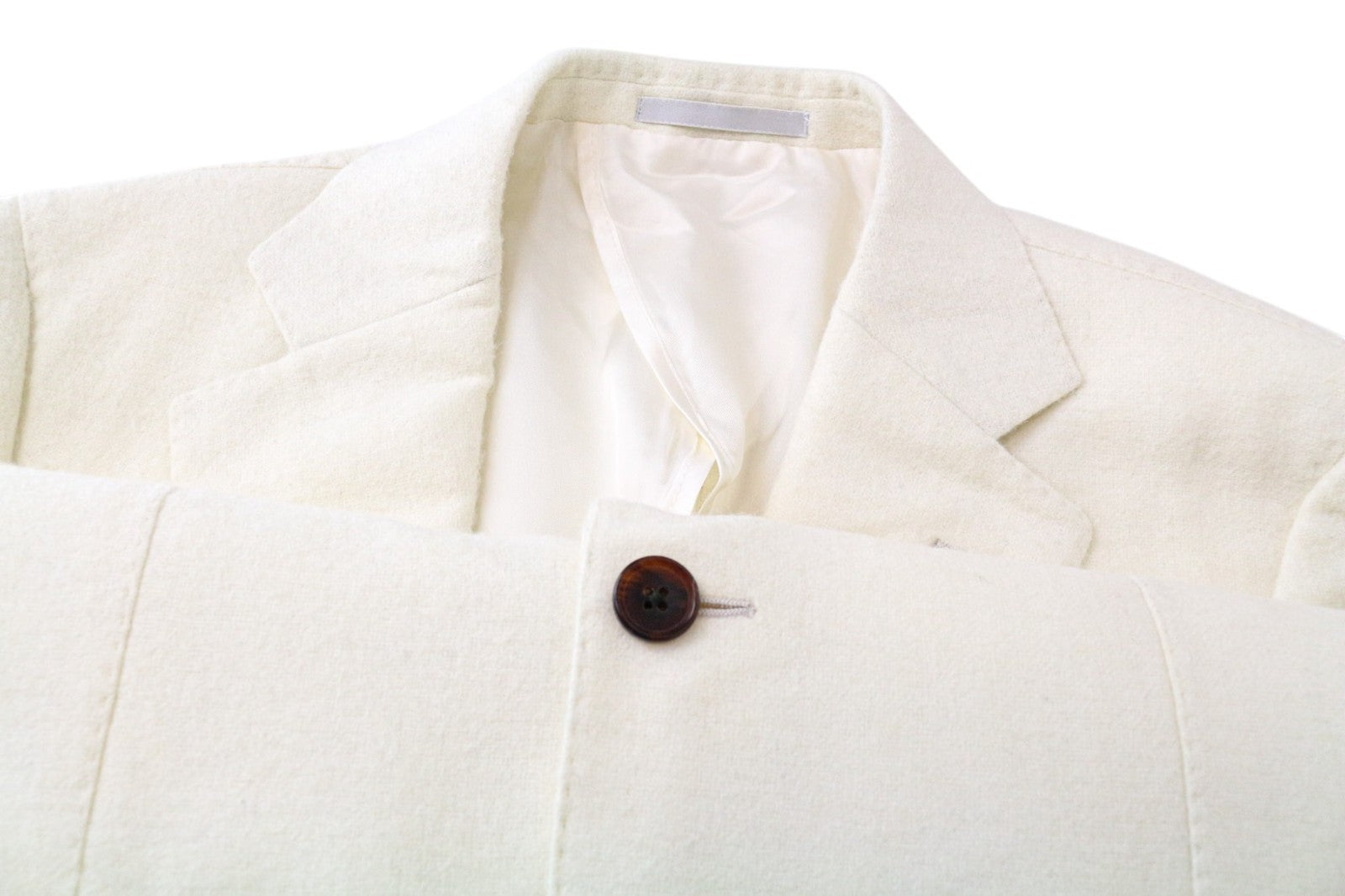 SUITSUPPLY Jort Men's UK38R Off-White Alpaca Wool Suit 2-Piece Slim Half-Lined