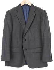 SUITSUPPLY Men's UK40S Mid Grey Melange Sharkskin Wool Blazer Slim Formal Cut