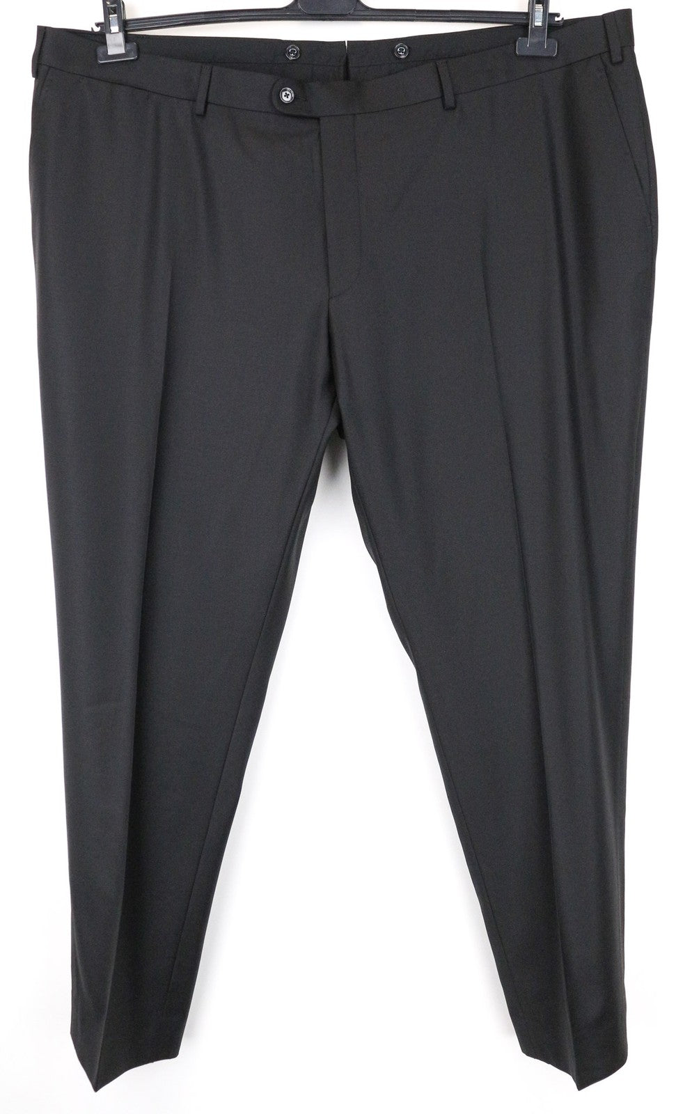 SUITSUPPLY Brescia Men's UK58R Black Wool Trousers Pleated Front Fully Lined