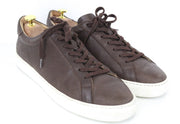 SUITSUPPLY Men's EU43 Brown Leather Low-Top Trainers Laced Casual Sneakers