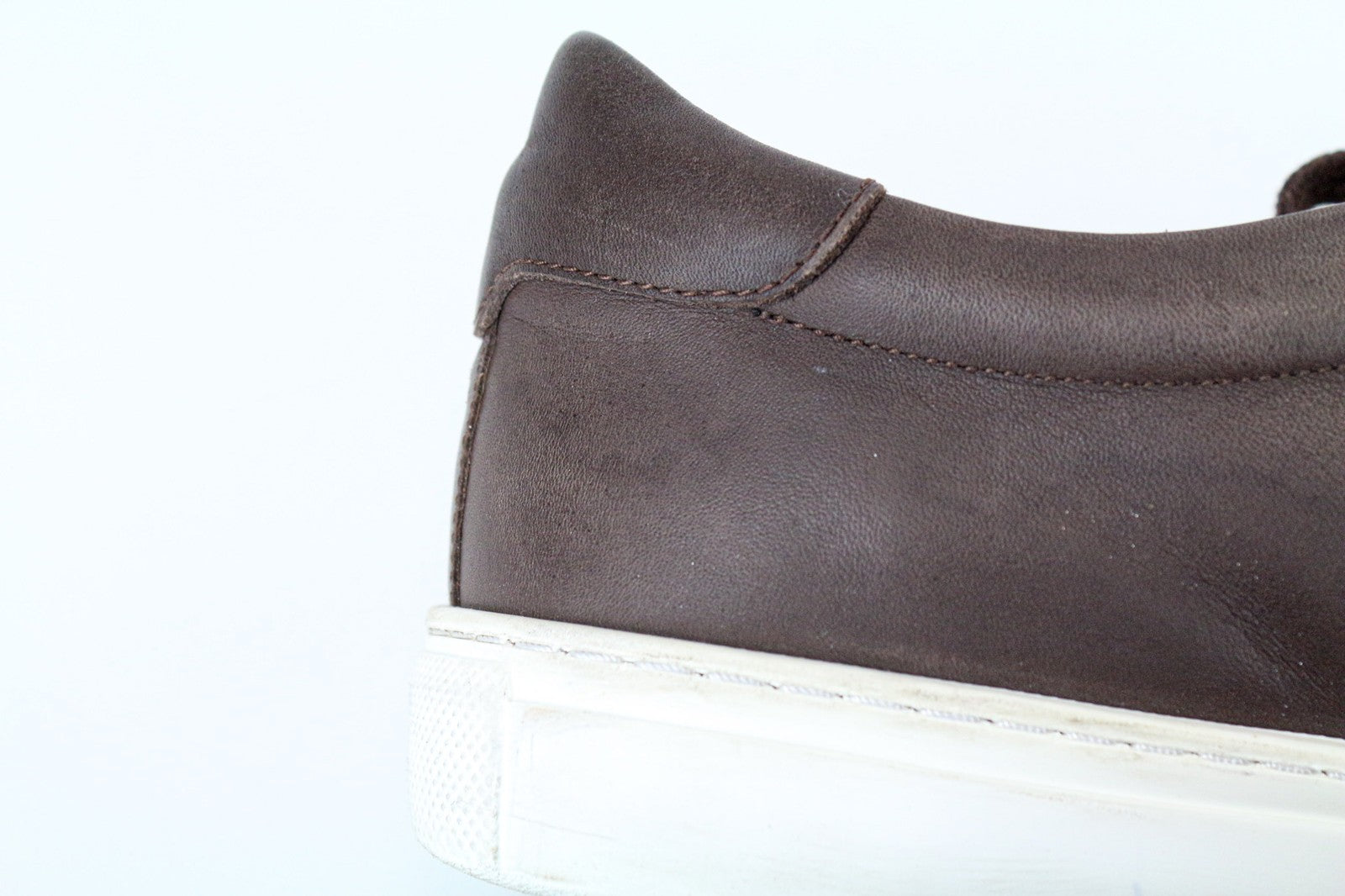 SUITSUPPLY Men's EU43 Brown Leather Low-Top Trainers Laced Casual Sneakers