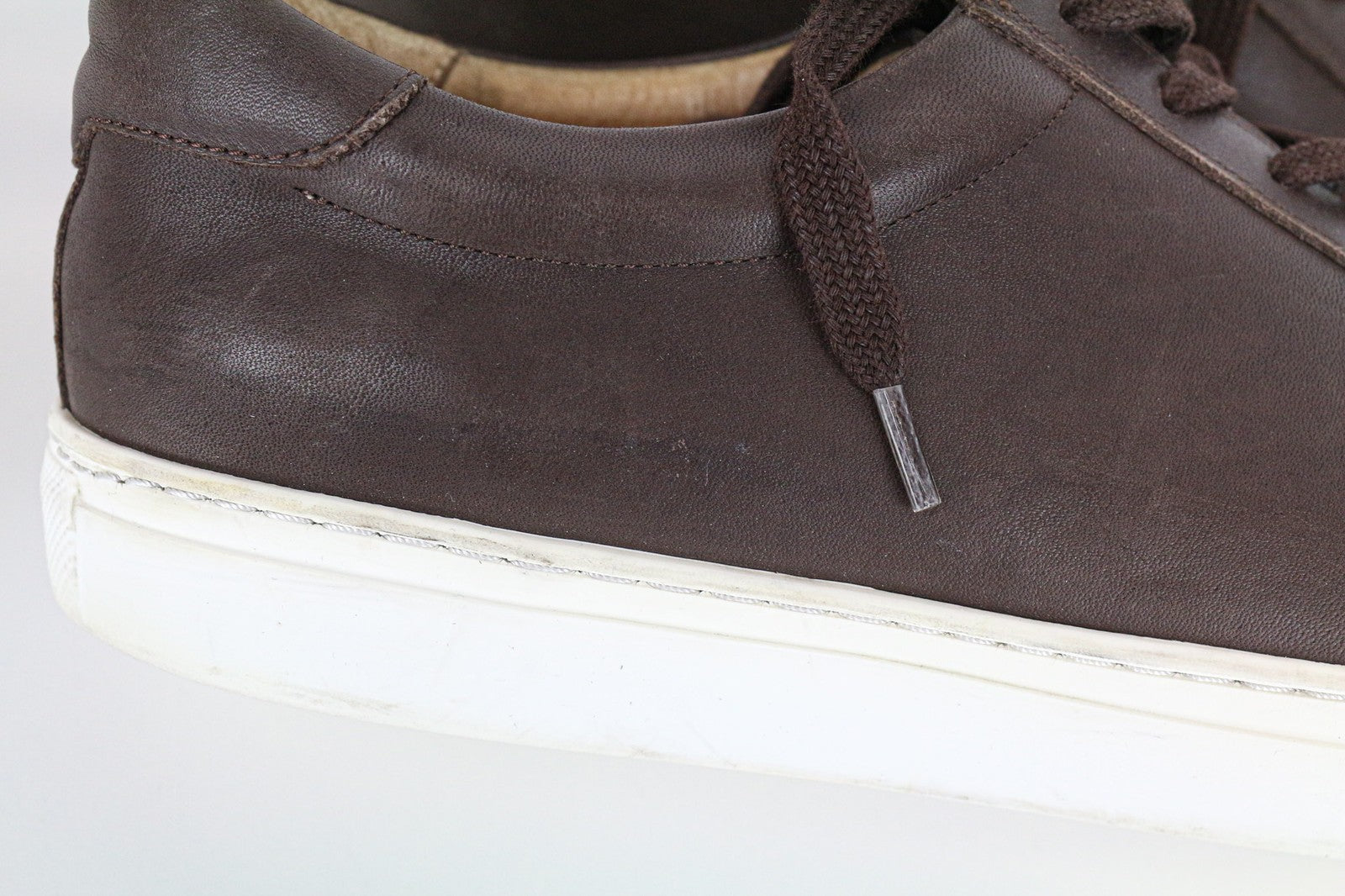 SUITSUPPLY Men's EU43 Brown Leather Low-Top Trainers Laced Casual Sneakers