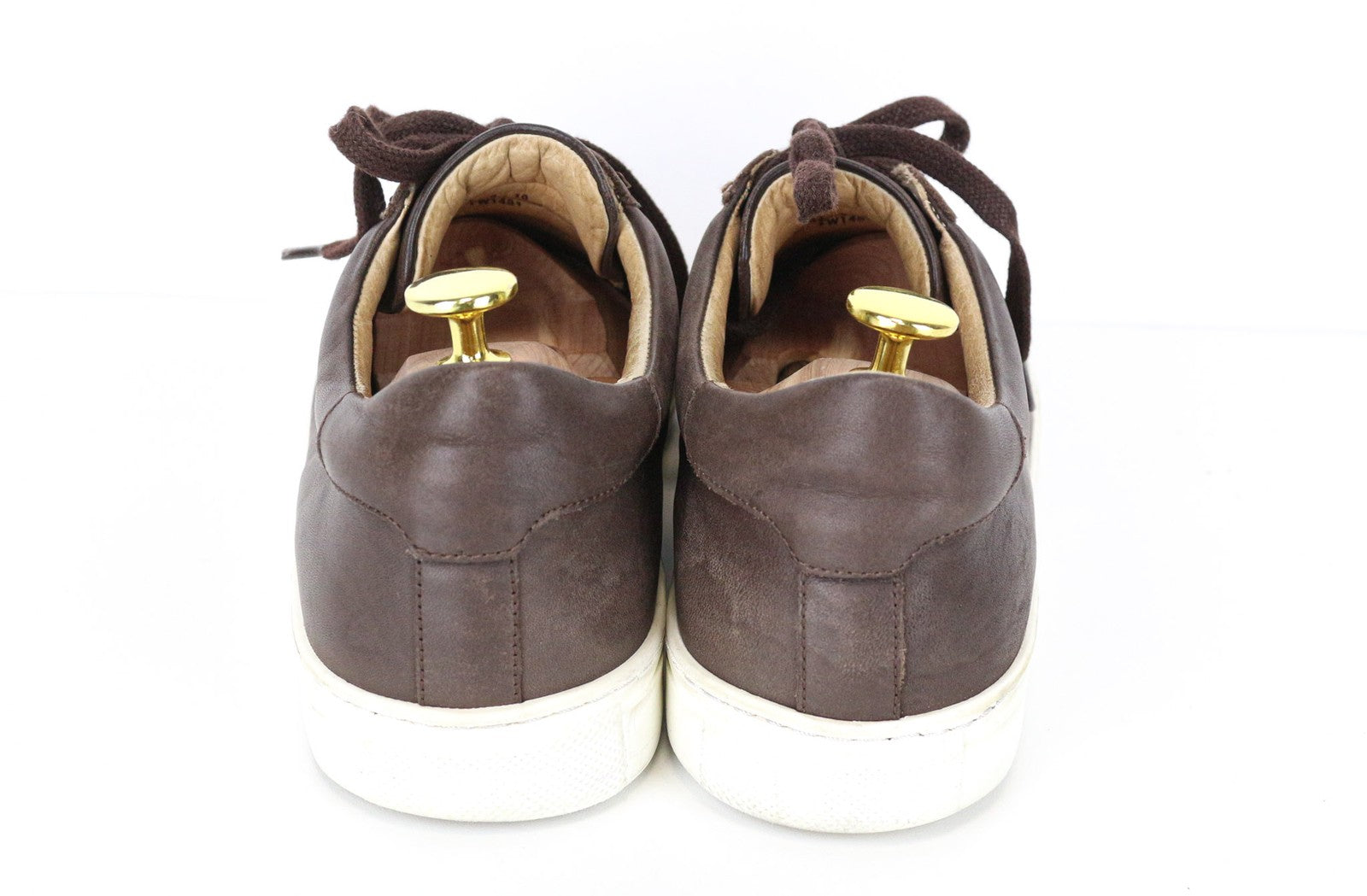 SUITSUPPLY Men's EU43 Brown Leather Low-Top Trainers Laced Casual Sneakers