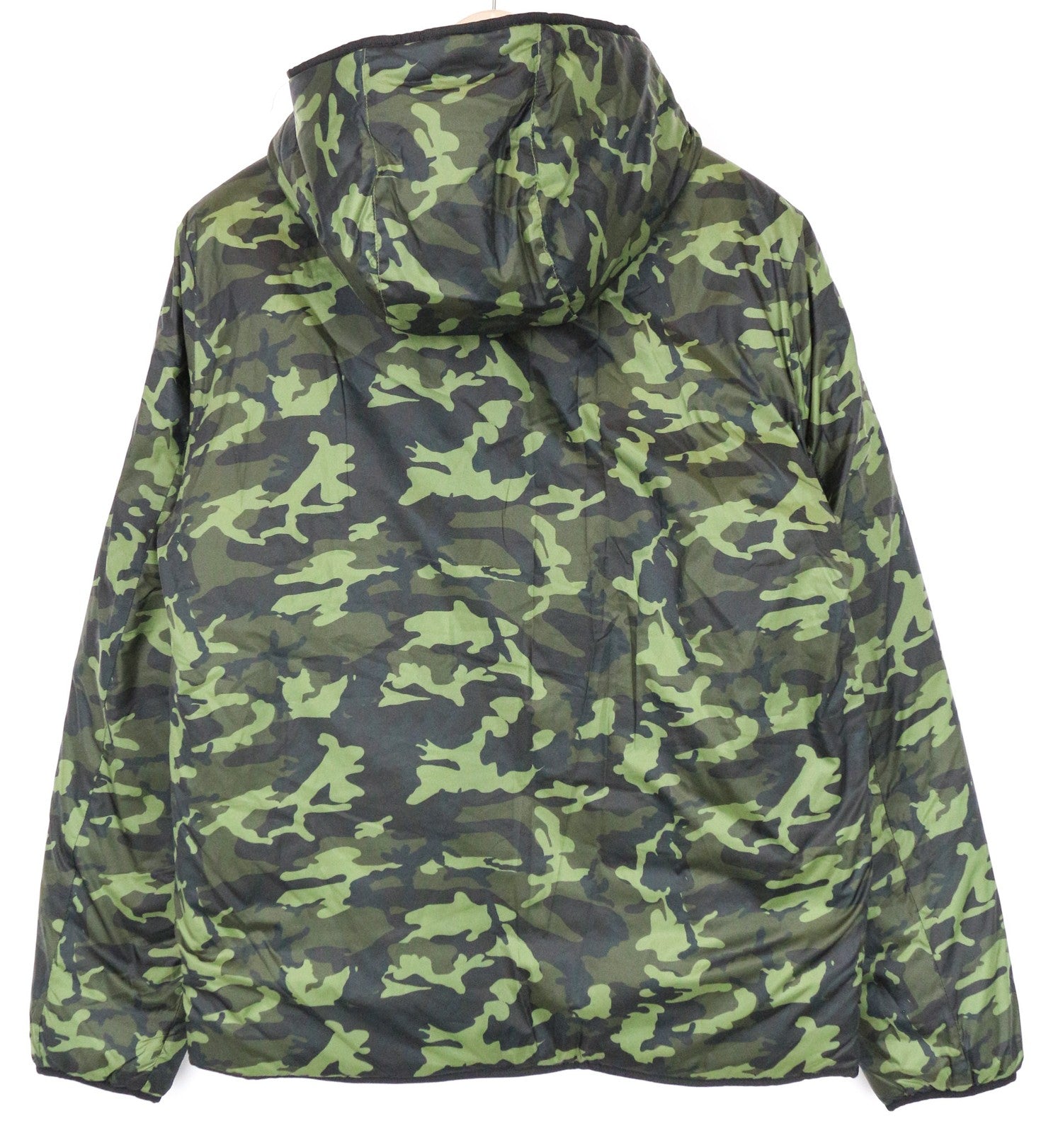 DENHAM Men's M Green Hooded Jacket Lined Military Camouflage Long Sleeve