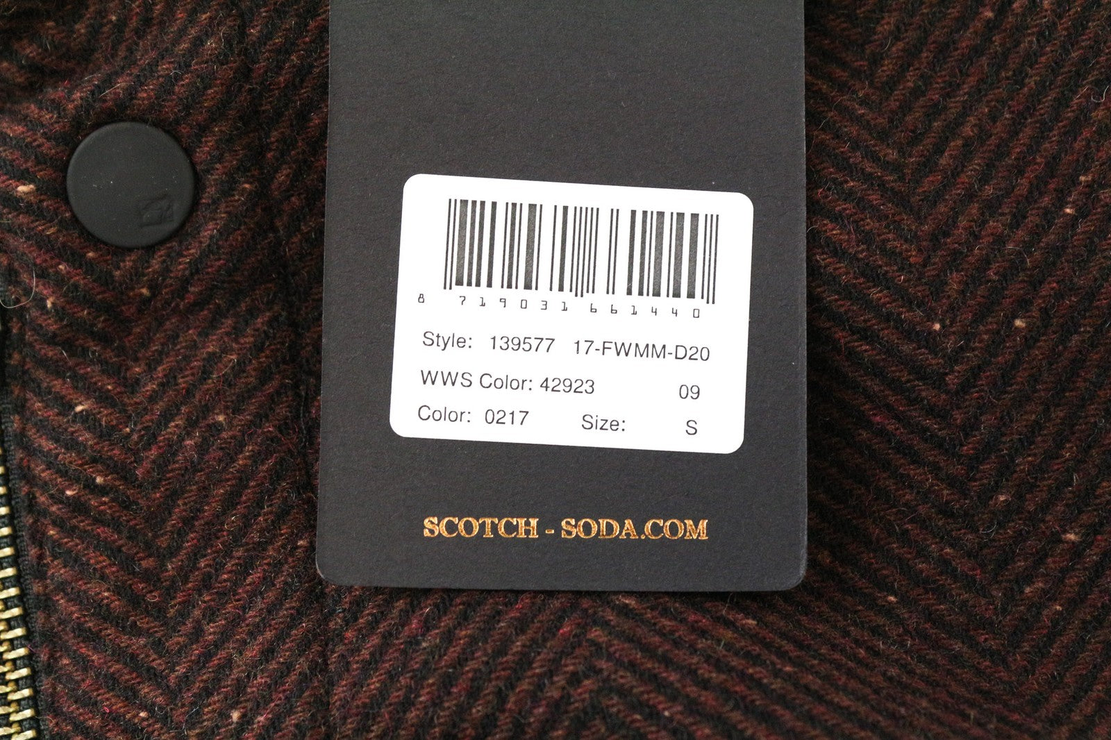 SCOTCH & SODA Men's Overshirt S Brown Purple Wool Blend Pattern Shacket