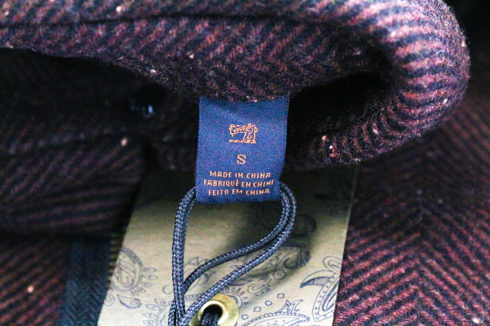 SCOTCH & SODA Men's Overshirt S Brown Purple Wool Blend Pattern Shacket