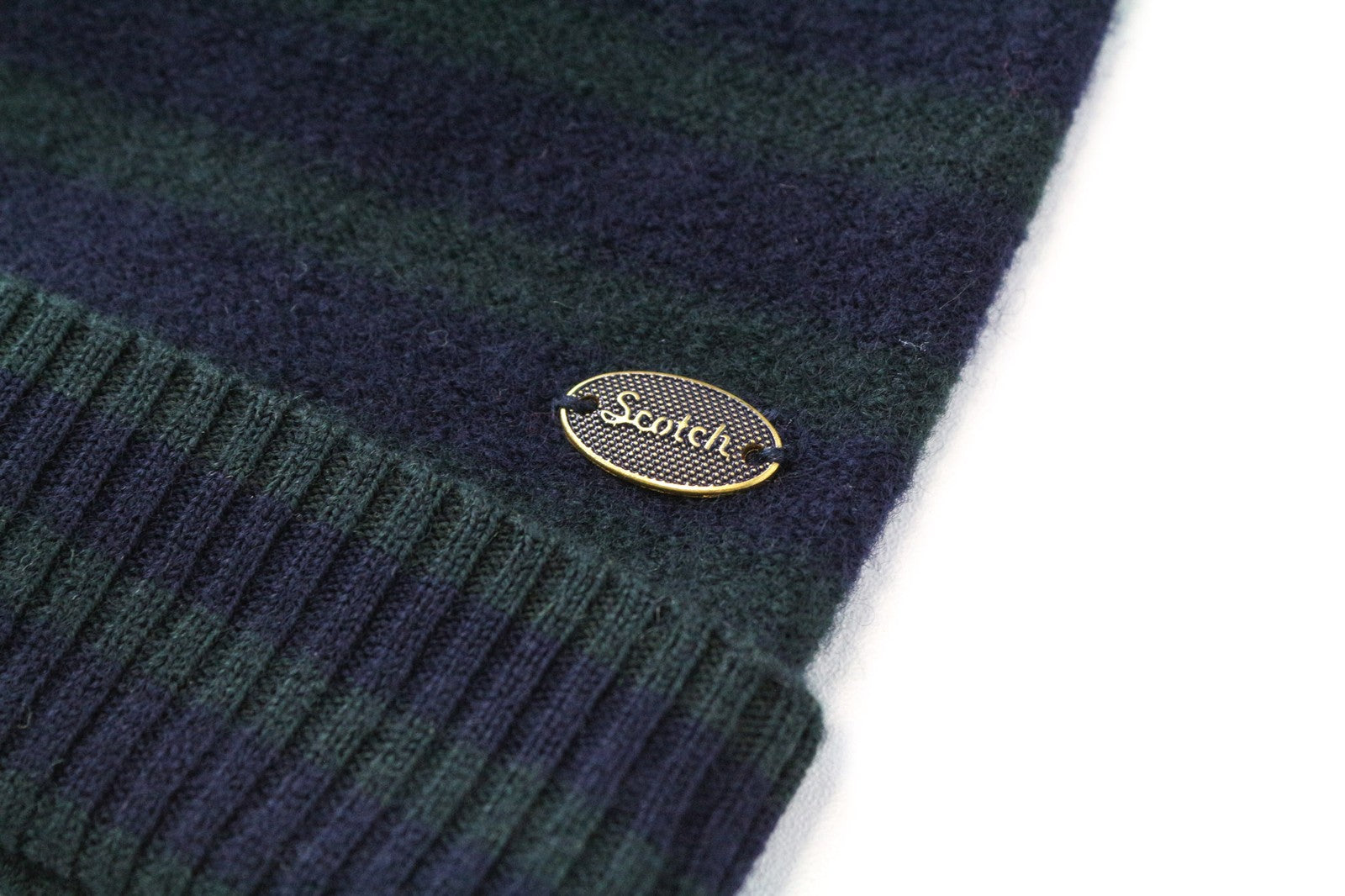 SCOTCH & SODA Ams Couture Men's OS Blue Green Stripe Wool Beanie Winter Hat