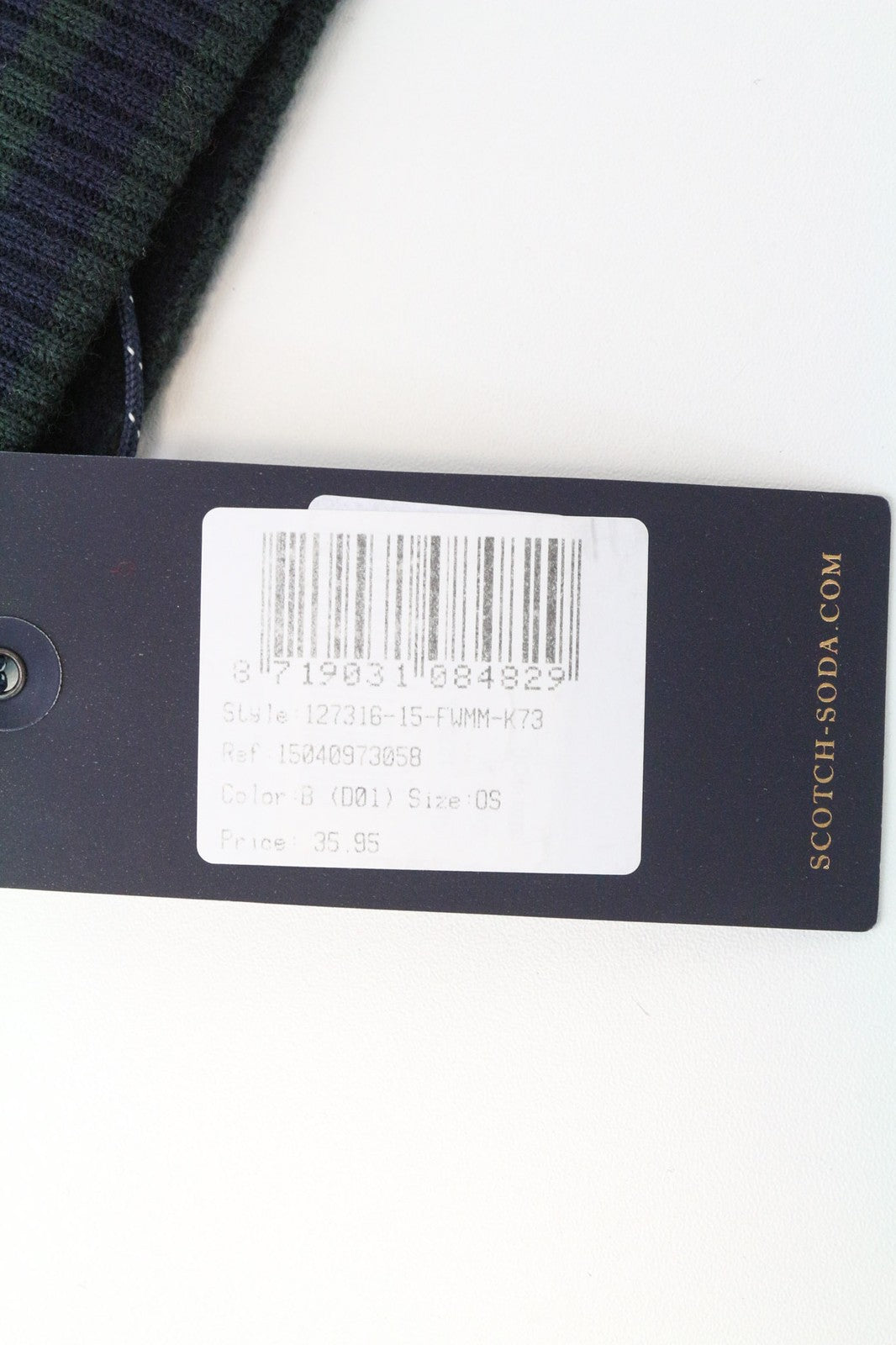 SCOTCH & SODA Ams Couture Men's OS Blue Green Stripe Wool Beanie Winter Hat