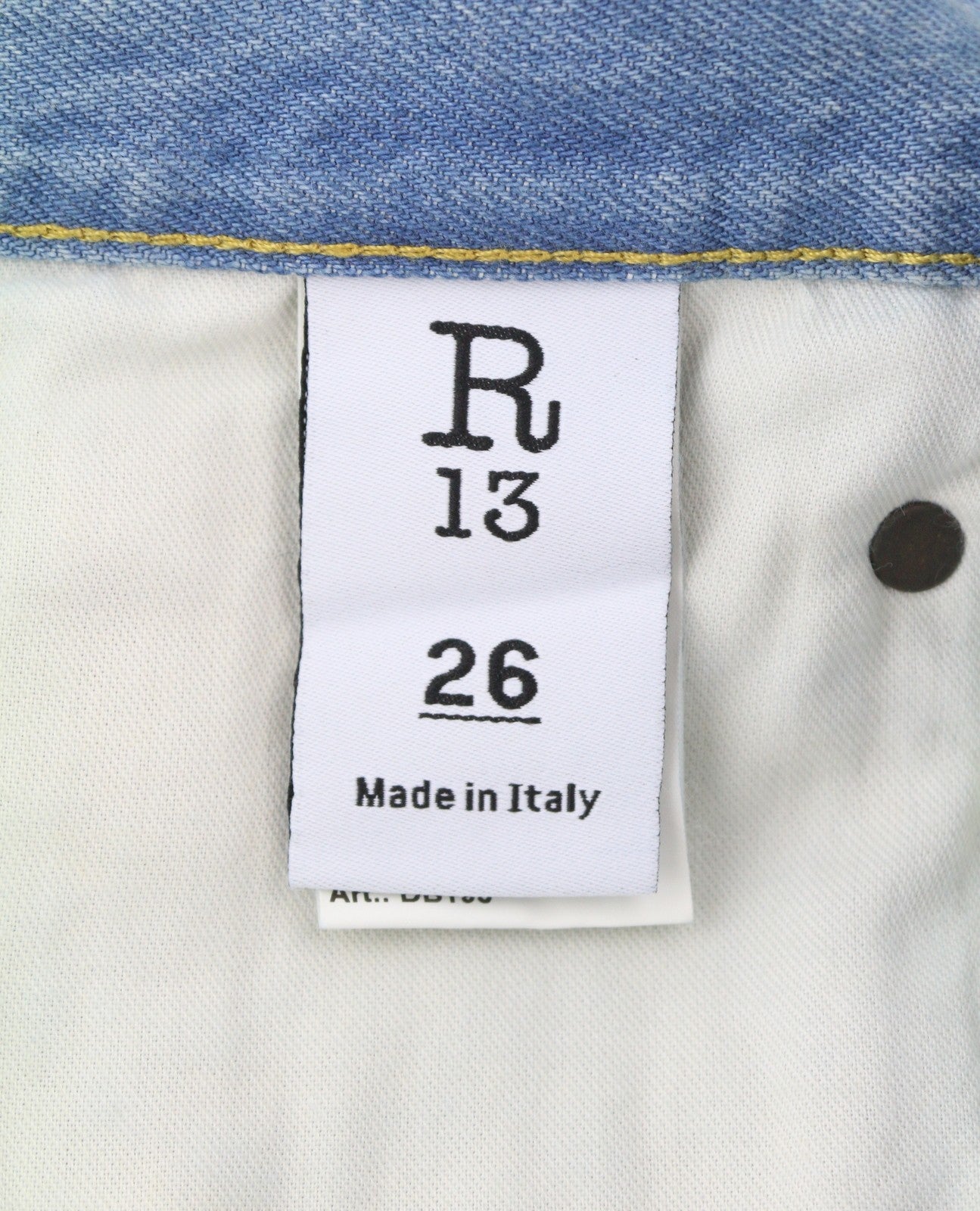 R13 Cross Over Women Shorts 26 Faded Denim Blue Asymmetrical Distress RRP€599