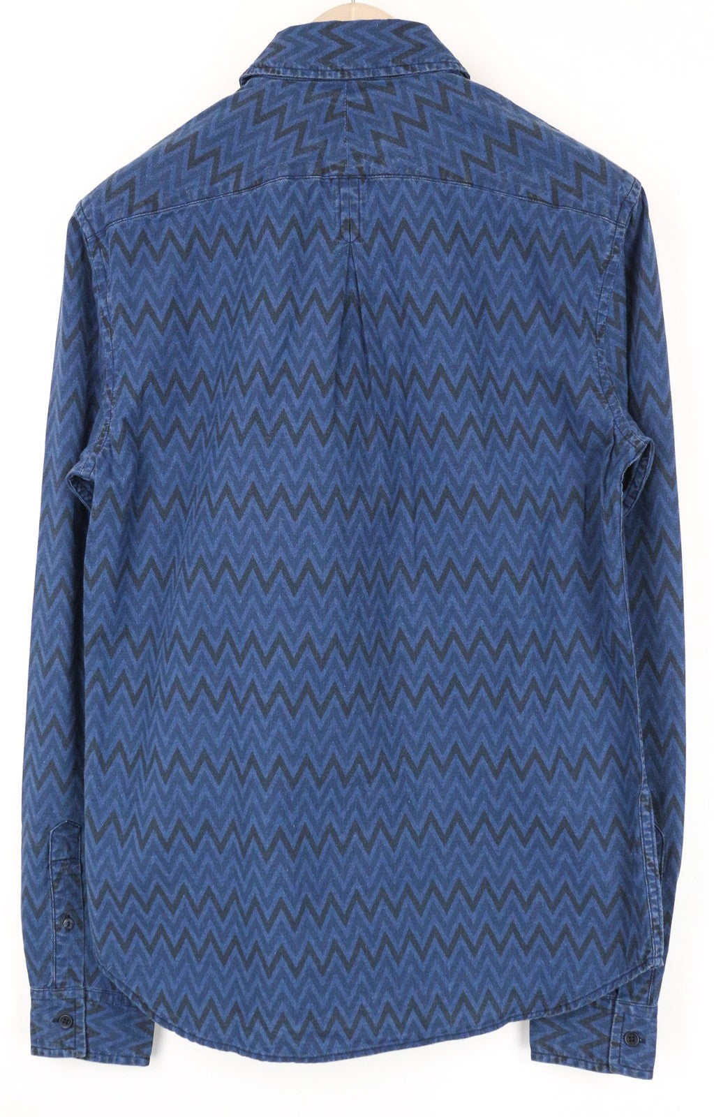 SCOTCH & SODA Ams Blauw Men's M Blue Cotton Pattern Shirt Denim Style