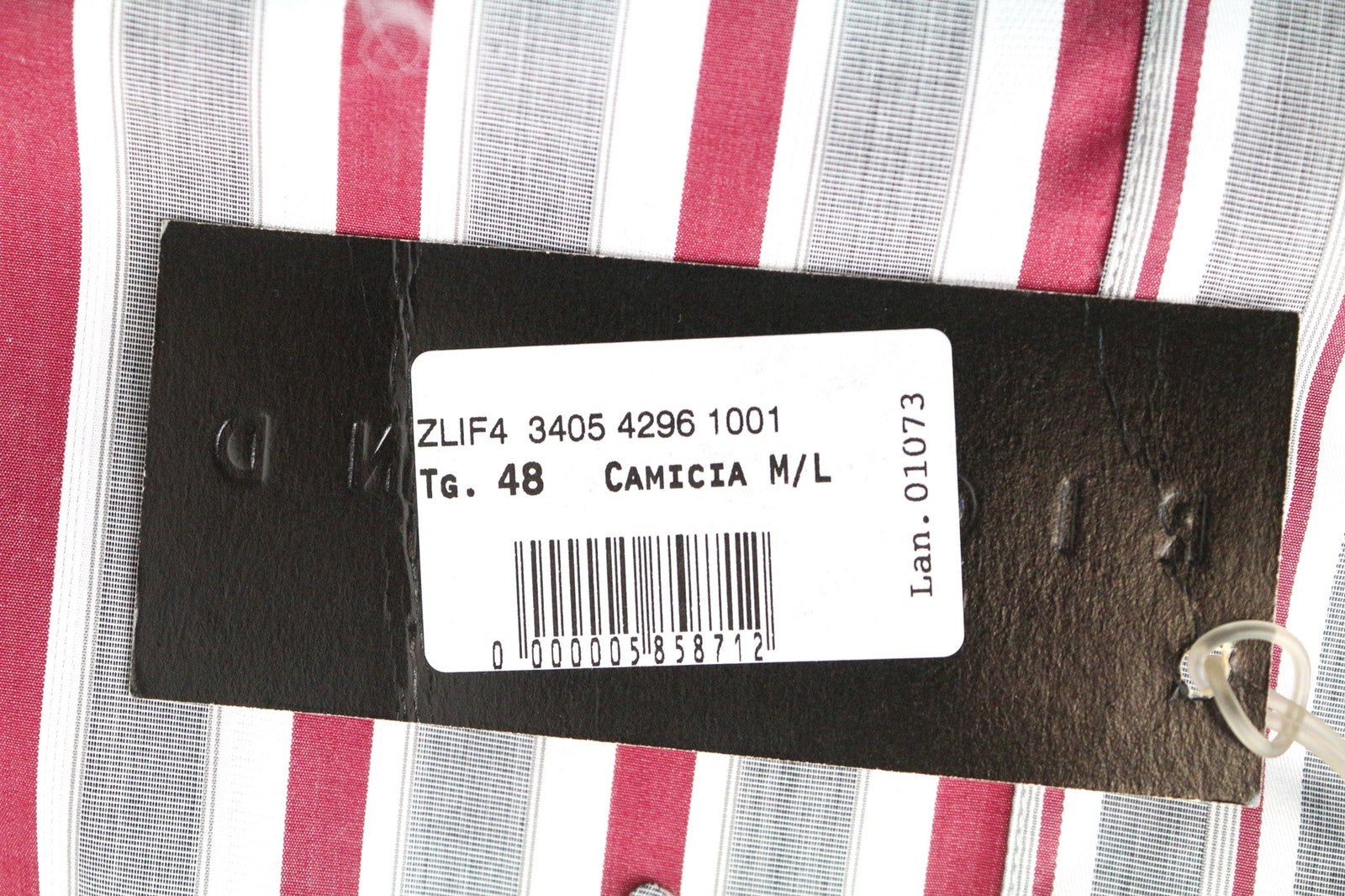 RICHMOND Men's Grey Red Stripe Cotton Shirt 48 Long Sleeve Button-Up