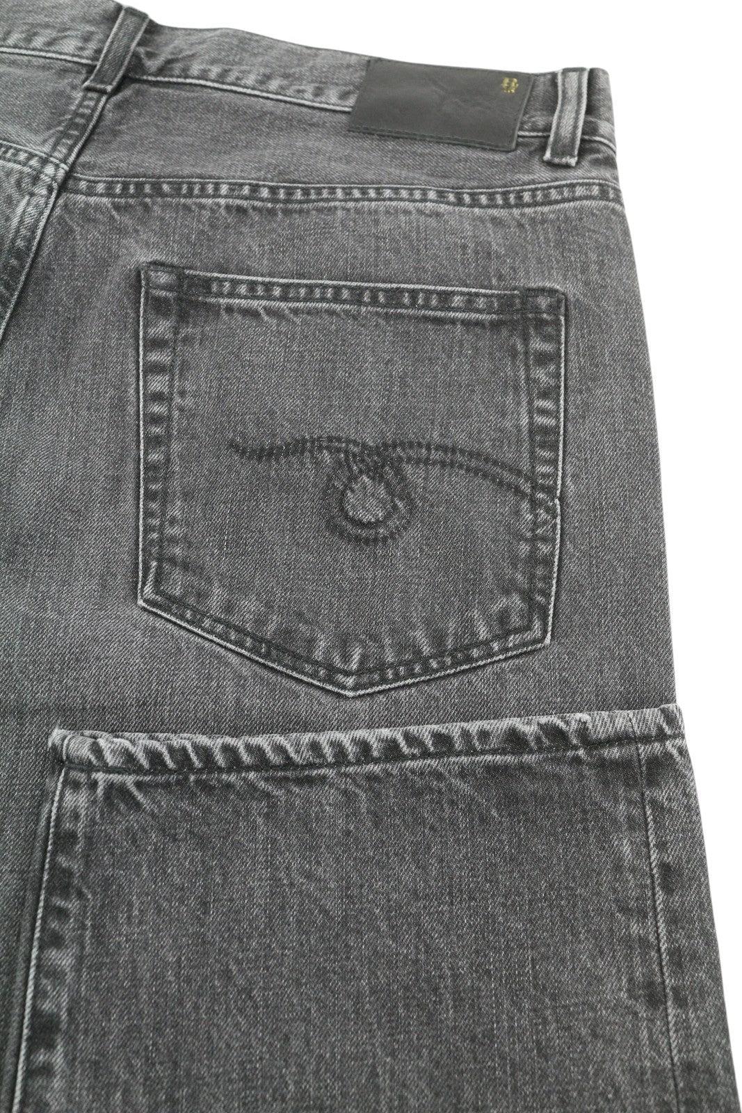 R13 Boyfriend Women Jeans 26 Wilson Black Faded Washed Ankle Length SS25