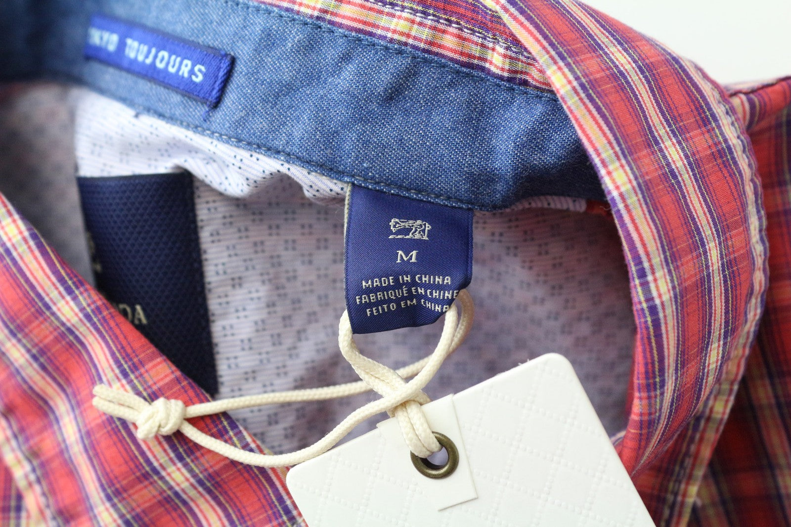 SCOTCH & SODA Men's M Red Plaid Cotton Check Shirt Melange Button Up Classic