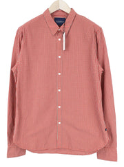 SCOTCH & SODA Men's ~M Red Gingham Check Shirt Button Up Melange Spread Collar
