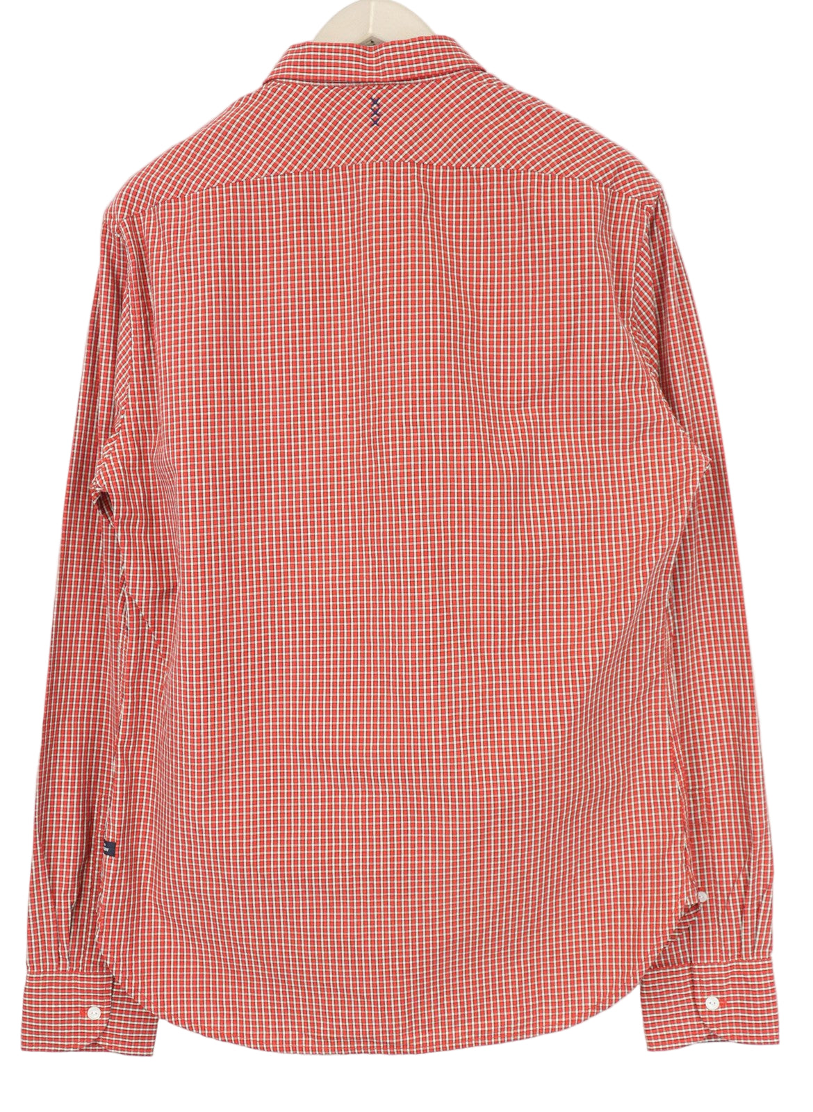 SCOTCH & SODA Men's ~M Red Gingham Check Shirt Button Up Melange Spread Collar