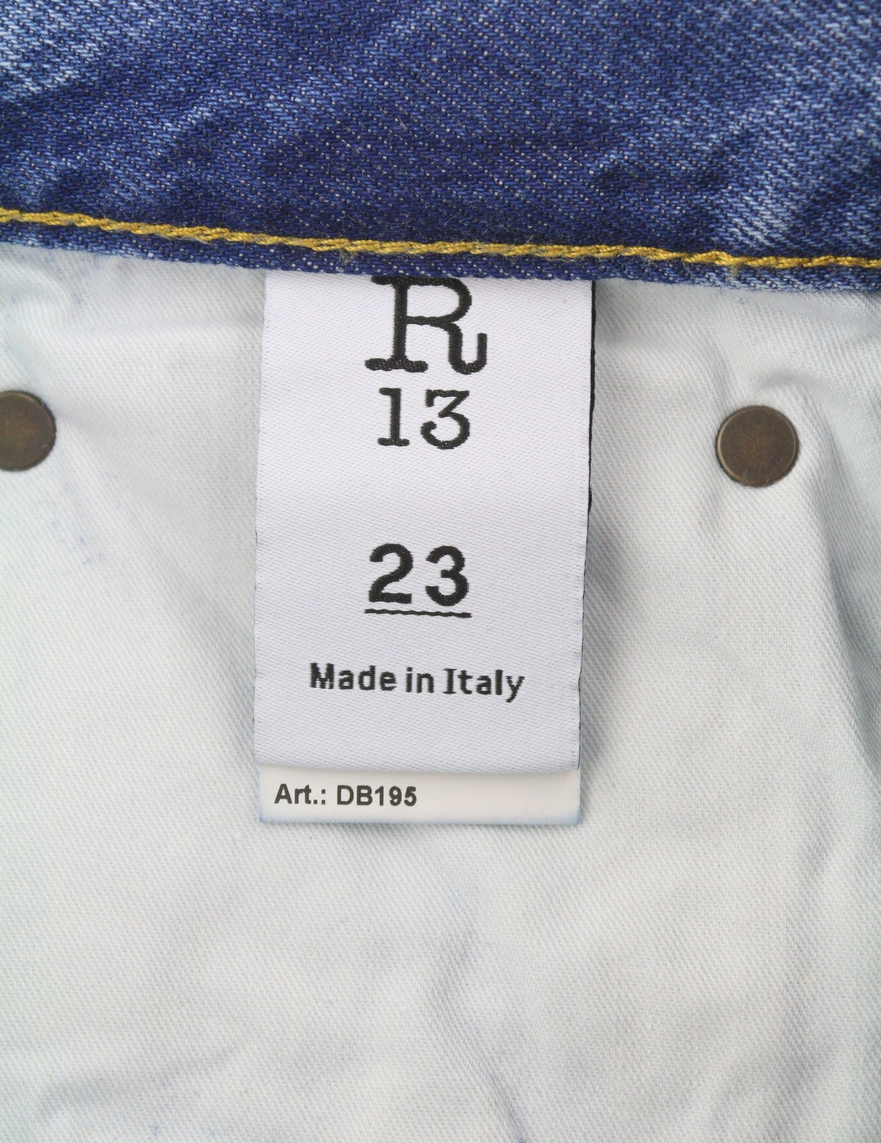 R13 Cuffed X-BF Women Jeans 23 Jasper Ankle Zip Fly Washed Faded SS25 Blue