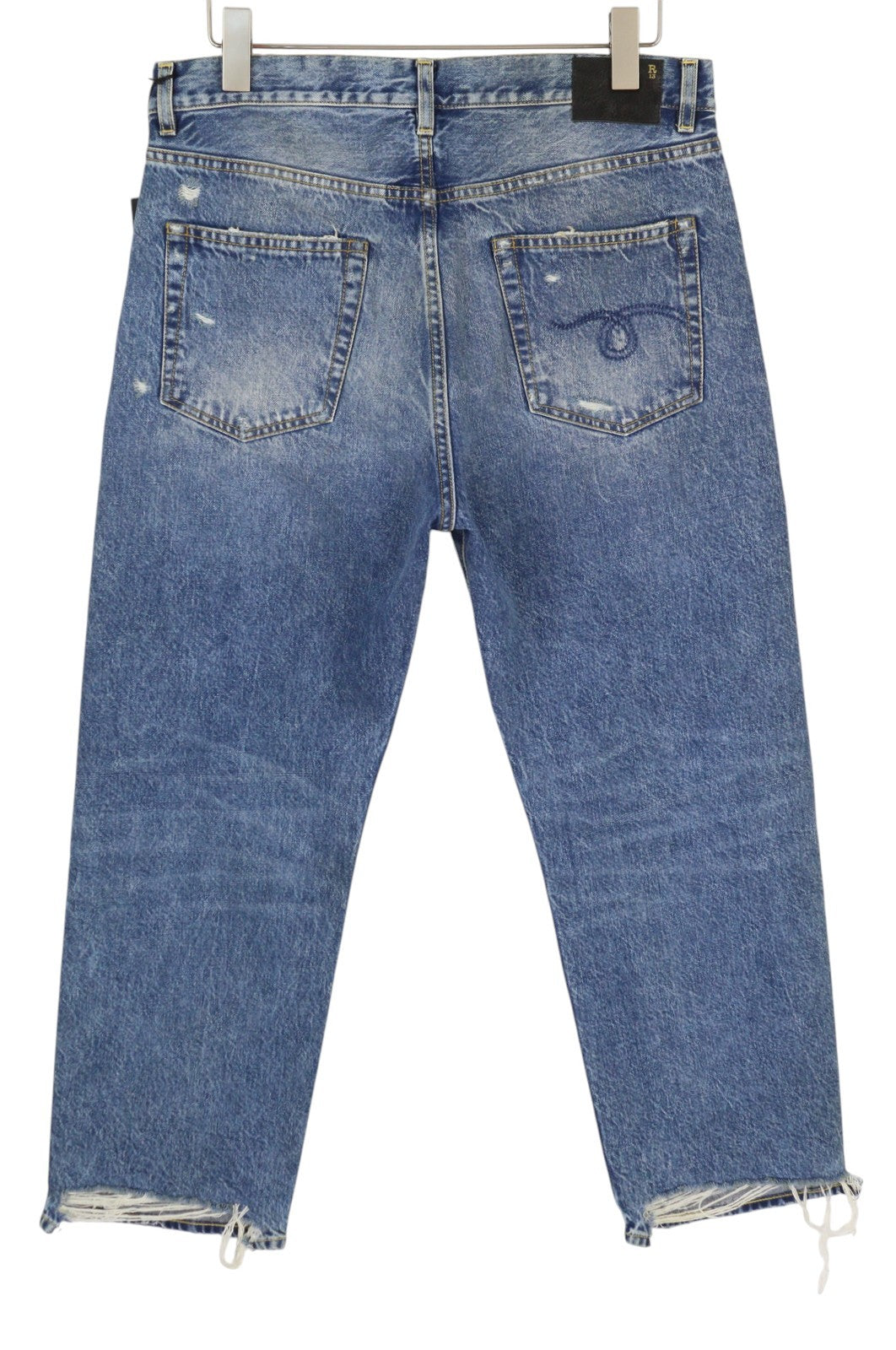 R13 Boyfriend Women Jeans 29 Bain W Rips Distress Faded Ankle PS25 RRP€595