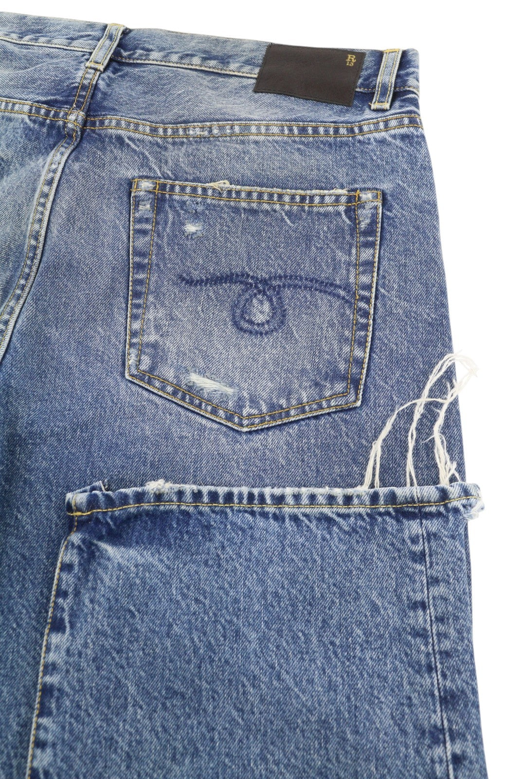 R13 Boyfriend Women Jeans 29 Bain W Rips Distress Faded Ankle PS25 RRP€595