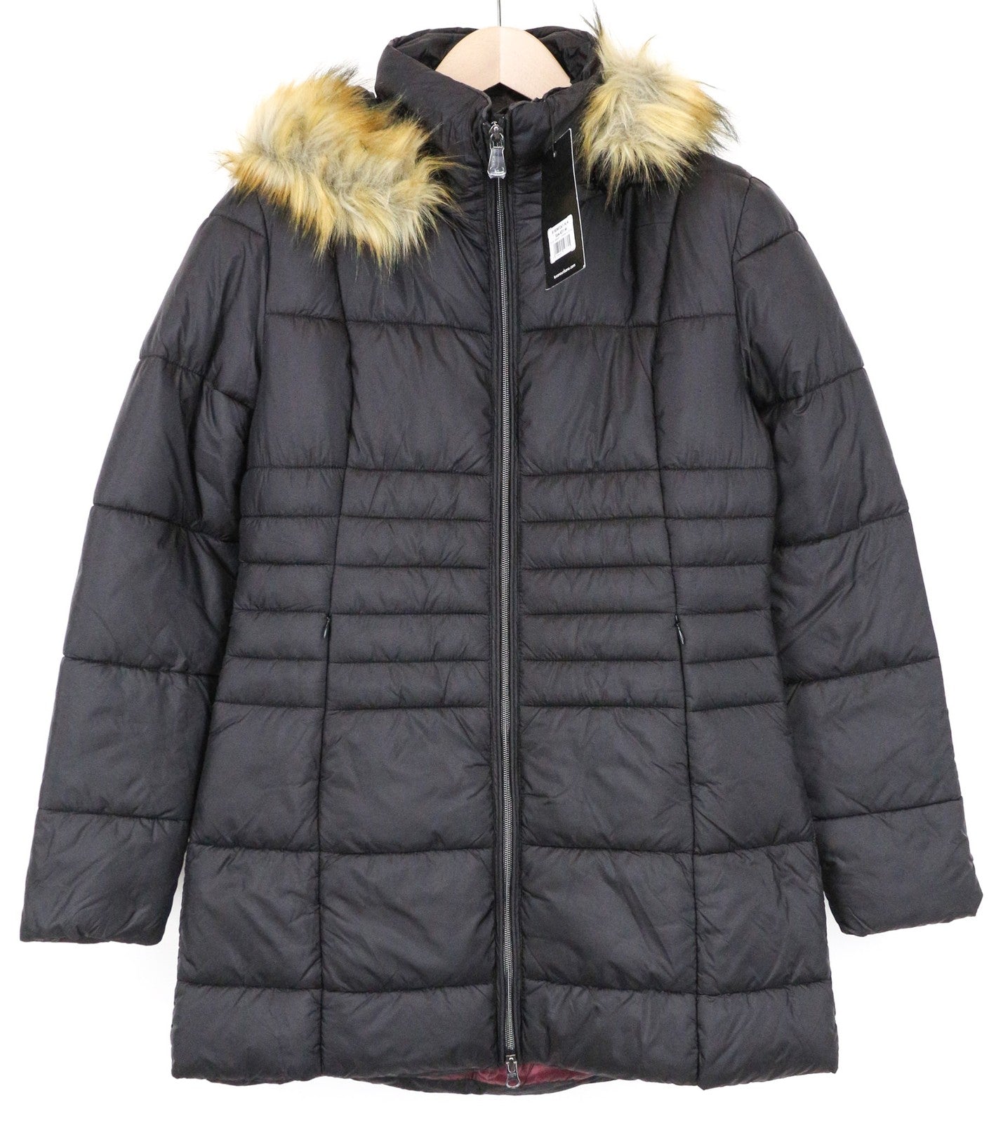 TUCANO URBANO Furbet Women's M Black Padded Jacket Faux Fur Hooded Thermal