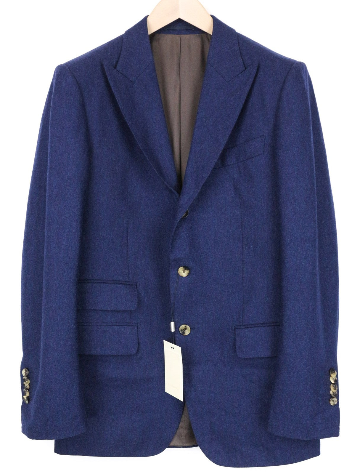 SUITSUPPLY Washington Men's UK40R Blue Wool Flannel Suit 2-Piece Extra Slim