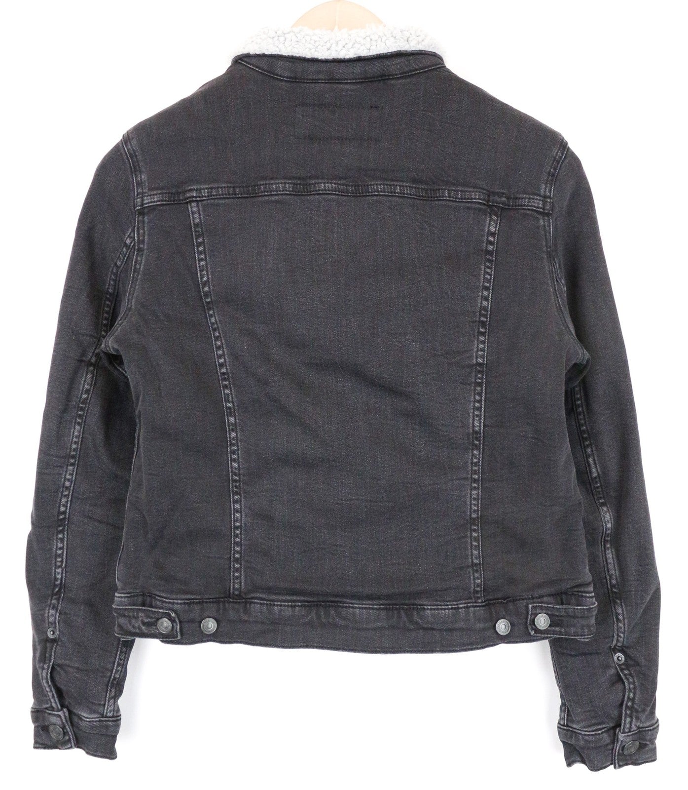 REPLAY Women's S Grey Denim Jacket Cotton Stretch Lined Cropped Style