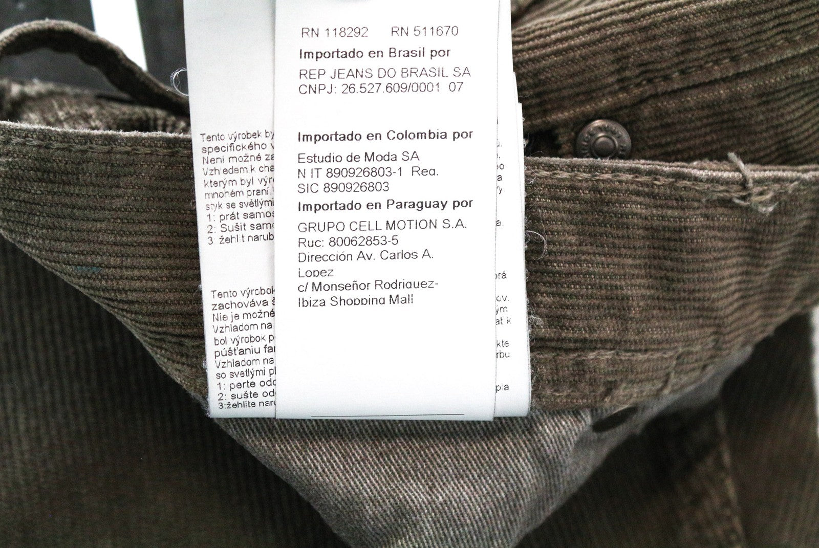 REPLAY Grover Men's W29/L34 Brown Corduroy Trousers Straight Cotton Stretch