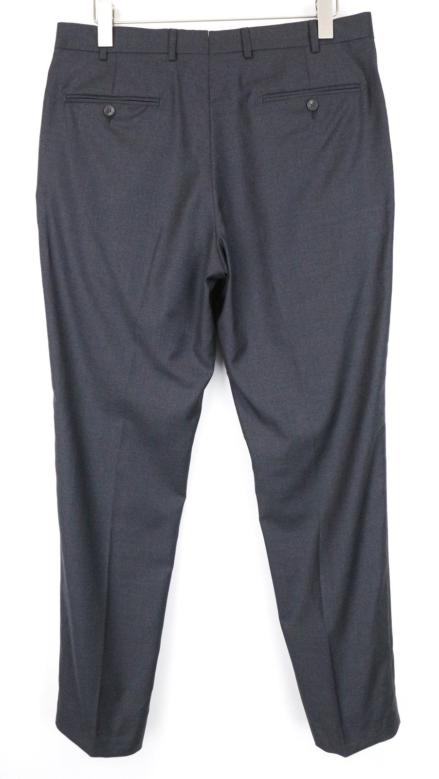 SUITSUPPLY Brescia Men's UK42S Dark Grey Wool Trousers Classic Pleated Lined