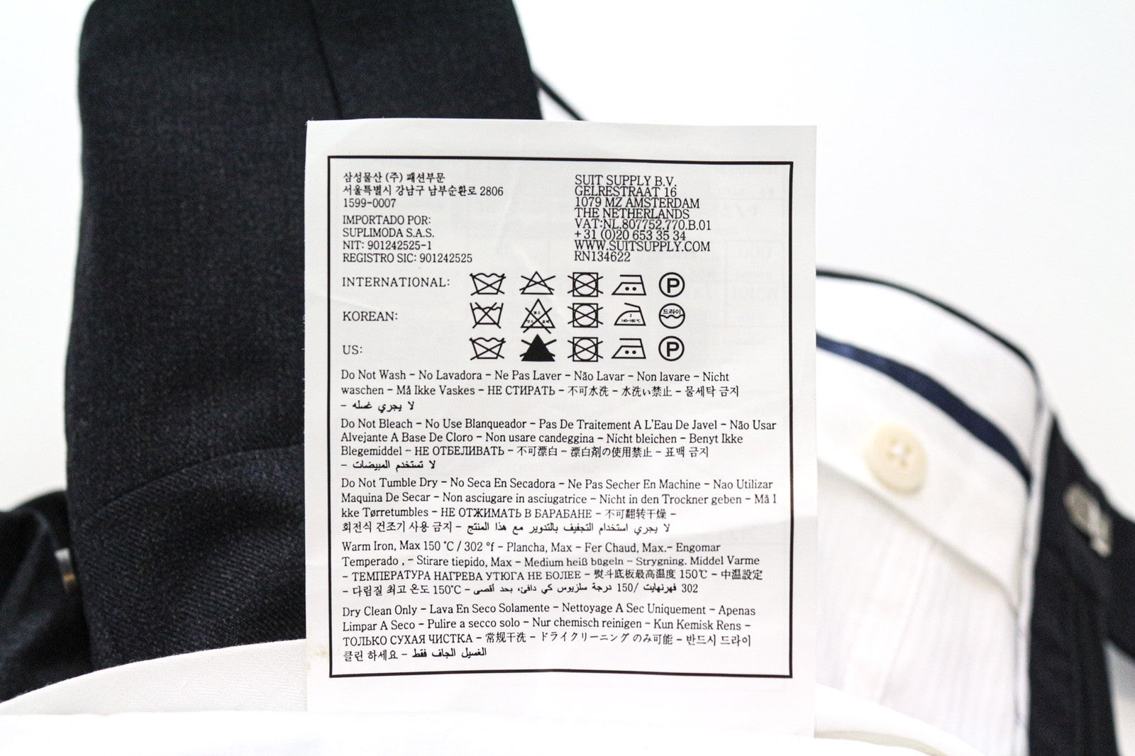 SUITSUPPLY Brescia Men's UK42S Dark Grey Wool Trousers Classic Pleated Lined