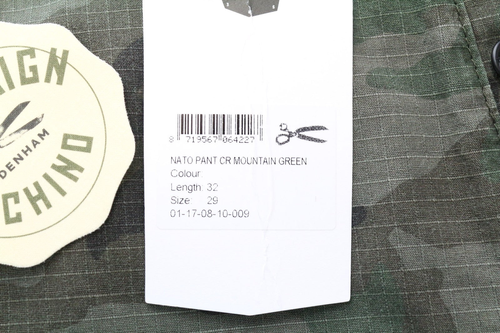 DENHAM Nato Men's W29/L32 Green Cotton Cargo Pants Military Print Pattern