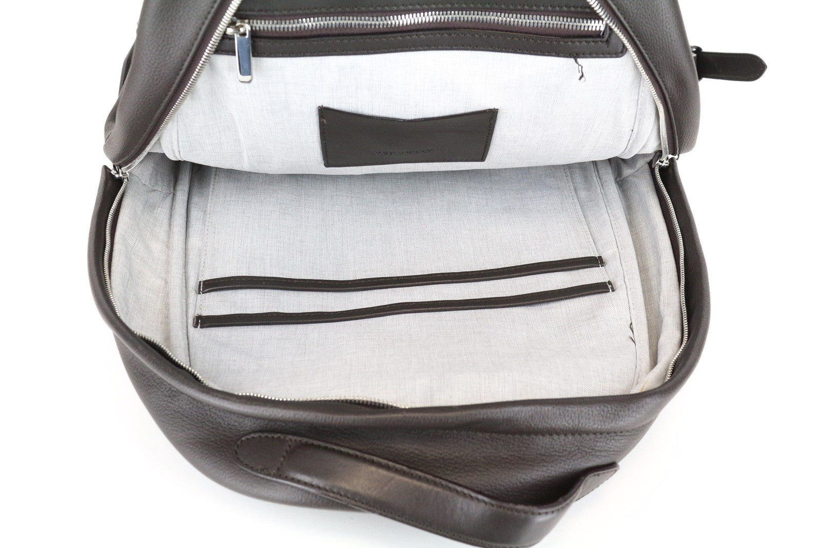 SUITSUPPLY Men's Backpack OS Dark Brown Calf Leather Adjustable Straps