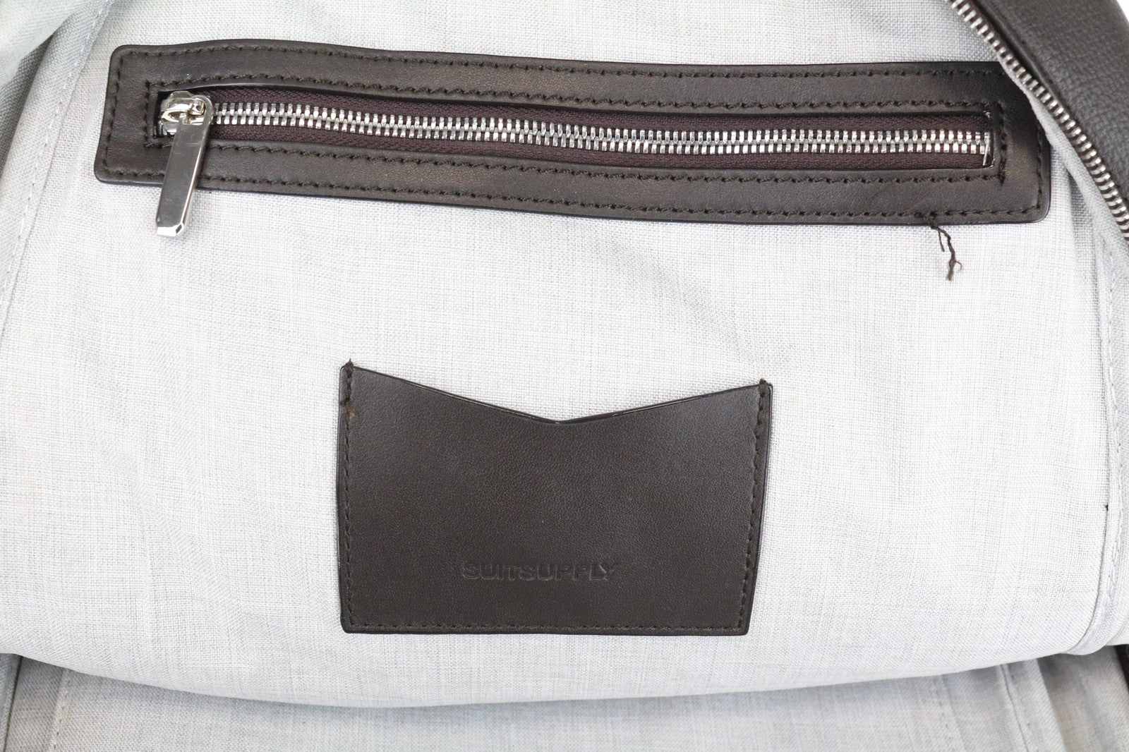 SUITSUPPLY Men's Backpack OS Dark Brown Calf Leather Adjustable Straps