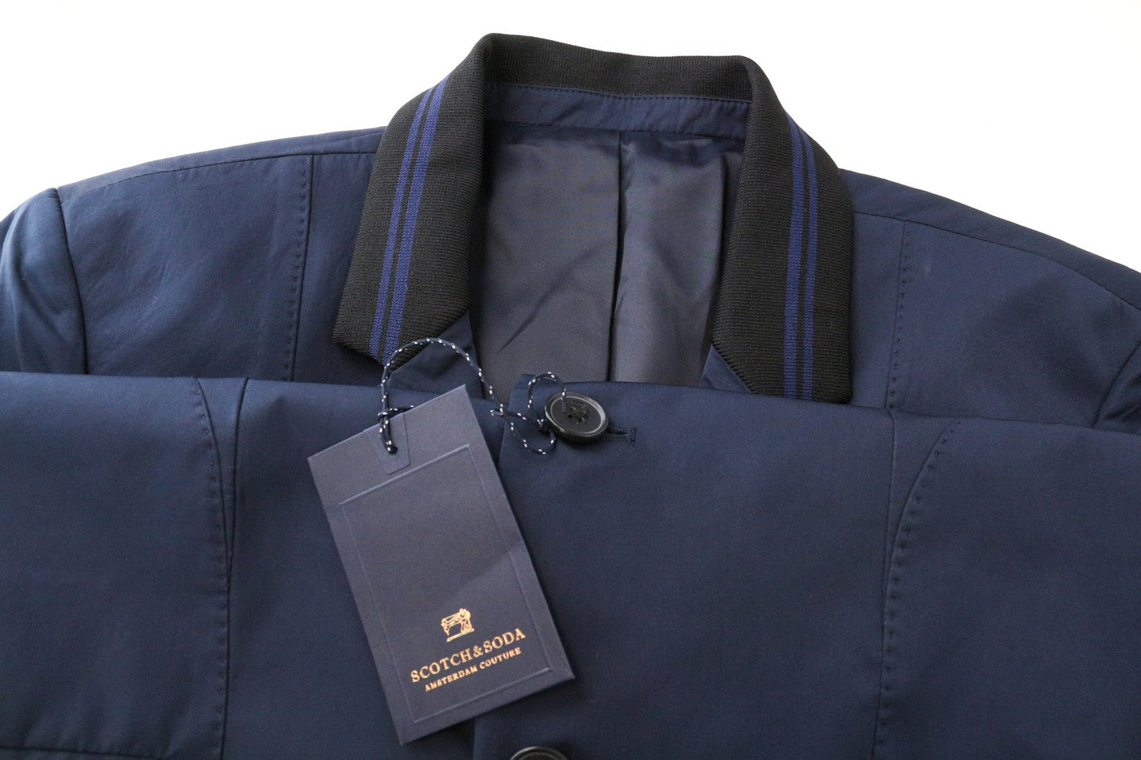 SCOTCH & SODA Ams Couture Men's Blazer ~M Blue Lined Single-Breasted Classic