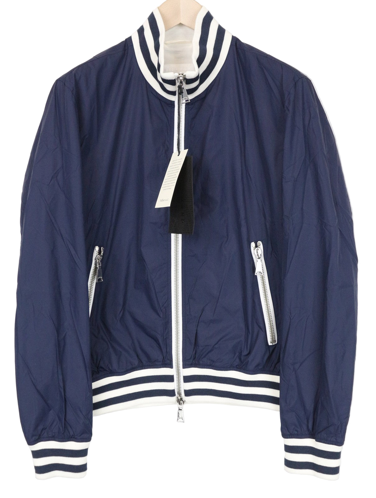 RICHMOND Men's Jacket 50 Blue White Lightweight Zipped Long Sleeve